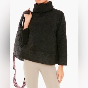 Tuckernuck Rollins Funnel Neck Teddy Black Sweater Sweatshirt Pullover Large